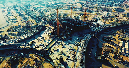 Dubai airport aerial video