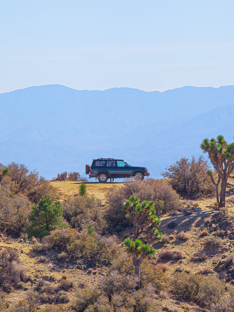 Filming a car drive over rugged mountains