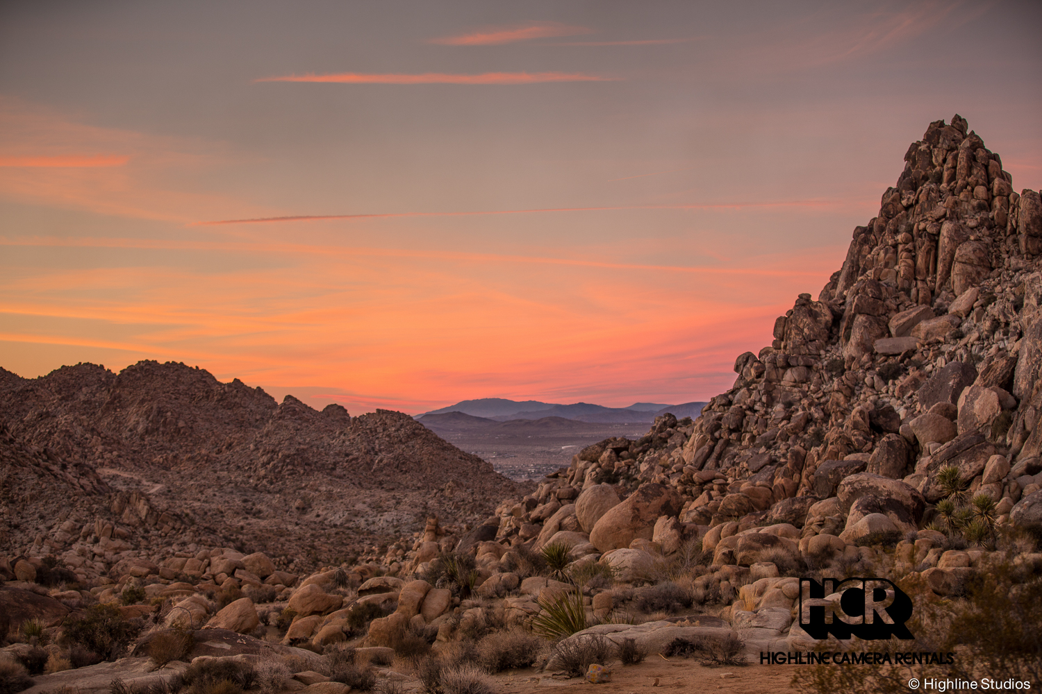 Sunset scene in southern California high desert