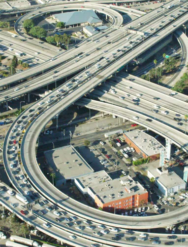 aerial freeway footage