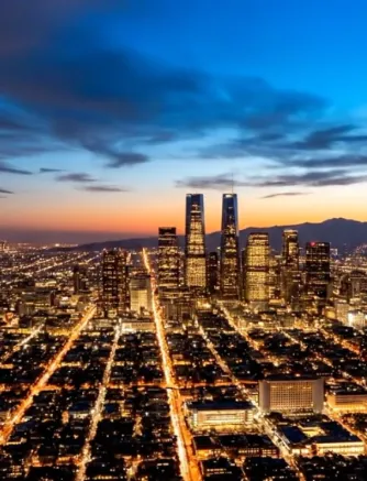Los Angeles skyline at dusk