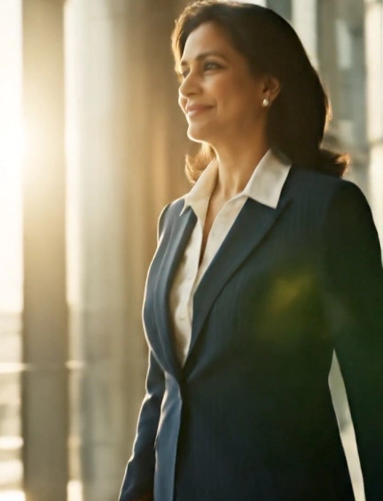 Profile portrait of a business professional smiling