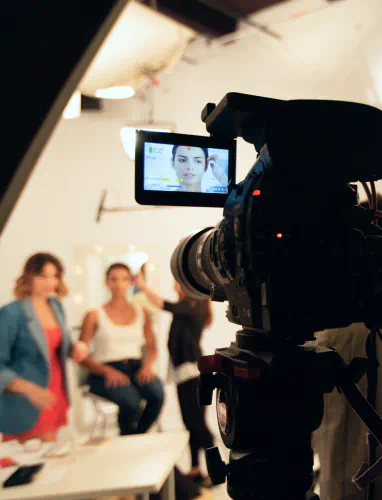 BTS video production with beauty lighting