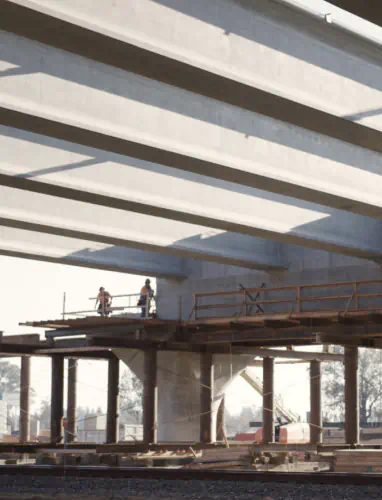 High-speed rail construction site captured for an infrastructure video